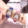 DZG nữ dây da mặt vuông đính đá