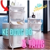 kệ nhựa đựng đồ 3 tầng đa năng cao cấp có bánh xe hàng nhựa Việt Nhật siêu tiện lợi cho mọi không gia sống - Màu hoa hồng