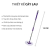 Cây chổi lau nhà xoay 360 thân inox kèm bông lau - Màu xanh dương đậm