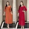 Đầm maxi form dài đính nút ngực, tay lỡ bo thun - GR0298