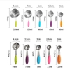 Bộ cup đong inox màu sắc 10 cái