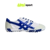 Giày Đá Banh Bata Warrior Ráp Đế Rằn Ri TF - Trắng Xanh