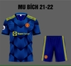 Áo Đá Bóng M.U Xanh Bích 21/22 | Áo Manchester united 2022