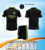 Áo Đá Bóng Real Đen Chuối Thun Mè 22