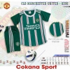 Áo Đá Bóng Trẻ Em CLB M.U Xanh 23/24