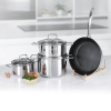 Bộ nồi inox liền khối Elmich Trimax XR EL-8075 size 16, 20, 22 chảo 26cm