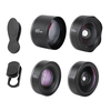 Bộ kit lens 4 IN 1 gồm lens góc rộng 16mm, Macro 10x, chân dung 65mm, Góc siêu rộng 170 độ -  JOVO JVA04 PRO