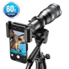 Ống kính,lens apexel tele 60x,chụp ảnh siêu xa,siêu zoom dành cho điện thoại