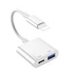 Cáp OTG Lightning to USB + Lightning 2in1 - Hỗ trợ kết nối iPhone, iPad với máy ảnh, chuột, bàn phím, USB HL569