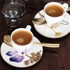 Bộ 6 chén và đĩa uống cafe Royal Copenhagen, họa tiết Flora Morning Glory 10cl
