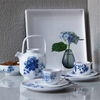 Bộ chén và đĩa trà, cafe, Royal Copenhagen, họa tiết Blomst Fuchsia, dung tích 22cl