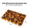 Thớt gỗ teak cao cấp KATANA KT01 chữ nhật kích thước 25X200X300mm