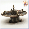 Lư Đốt Nhang Tròn Nepal Nai Chầu Nguyệt Luân_Chất liệu Đồng_Kích Thước 15x11cm