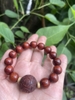 Chuỗi Tay Tử Đàn Kết Hợp Hạt Bạch Ngọc Trai Khắc Thần Chú ommani 12 ly-15 gr!