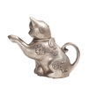 Mèo Ấm Bạc, Ấm Đầu Rời Bạc Trắng_10cm_Tượng Phong Thủy