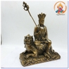 Tượng Địa Tạng Bồ Tát Cưởi Đề Thính_Chất liệu Đồng_Cao 21cm