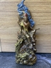Tượng Quan Âm Tự Tại Bồ Tát_Chất liệu Đồng Nâu Dạ Cổ Ngồi Đá_Cao 18cm
