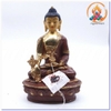 Tượng Phật Dược Sư_Chất liệu Đồng Vẽ Nepal_Cao 23cm