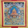 Tranh Thangka Phật A Di Đà_Cõi Cực Lạc_120x80cm