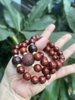 Chuỗi Tay Tử Đàn Kết Hợp Hạt Bạch Ngọc Trai Khắc Thần Chú ommani 12 ly-15 gr!