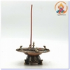 Lư Đốt Nhang Tròn Nepal Nai Chầu Nguyệt Luân_Chất liệu Đồng_Kích Thước 15x11cm