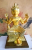 Tượng Phạm Thiên, Đại Tự Tại Thiên Tứ Diên Phật_Chất liệu Đồng Dát Vàng_Cao 36cm