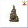 Tượng Quan Âm Bồ Tát Cầm Sen Ngọc Như Ý_Chất liệu Đồng Nâu Dạ Cổ_Cao 36cm