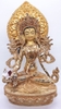 Tượng Tara Bạch Độ Mẫu Bồ Tát Vòng Lửa_Chất liệu Đồng Nepal Phun Gold_Cao 40cm
