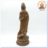 Tượng Quan Âm Bồ Tát Cầm Chuỗi_Đồng Nâu Dạ Cổ_Cao 30cm