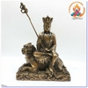 Tượng Địa Tạng Bồ Tát Cưởi Đề Thính_Chất liệu Đồng_Cao 21cm