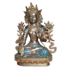 Tượng Tara Bạch Độ Mẫu Bồ Tát_Chất liệu Đồng Đính Đá Lam Ngọc_Cao 68cm