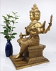 Tượng Phạm Thiên, Đại Tự Tại Thiên Tứ Diên Phật_Chất liệu Đồng Dát Vàng_Cao 36cm