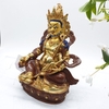 Tượng Hoàng Thần Tài Dzambala Đính Đá Lam Ngọc liệu Đồng Vẽ_Cao 23cm