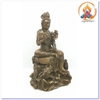 Tượng Quan Âm Bồ Tát Cầm Sen Ngọc Như Ý_Chất liệu Đồng Nâu Dạ Cổ_Cao 36cm