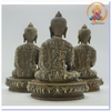 Tượng Phật Tam Tôn (Áo Khắc Cuộc Đời Phật)_Chất liệu Đồng Nâu Dạ Cổ_Cao 22cm