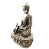 Tượng Phật Dược Sư Áo Khắc Cuộc Đời Phật_Chất liệu Đồng Mạ Bạc_Cao 22cm