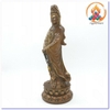 Tượng Quan Âm Bồ Tát Cầm Chuỗi_Đồng Nâu Dạ Cổ_Cao 30cm