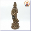 Tượng Quan Âm Bồ Tát Cầm Chuỗi_Đồng Nâu Dạ Cổ_Cao 30cm