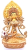 Tượng Tara Bạch Độ Mẫu Bồ Tát Vòng Lửa_Chất liệu Đồng Nepal Phun Gold_Cao 40cm