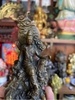 Tượng Quan Âm Tự Tại Bồ Tát_Chất liệu Đồng Nâu Dạ Cổ Ngồi Đá_Cao 18cm