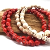 Chuỗi Đá San Hô Đỏ Trắng_8 Ly_108 Hạt