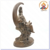 Tượng Quan Âm Bồ Tát Ngồi Mặt Trăng_Chất liệu Đồng Nâu_Cao 37cm
