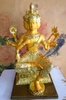Tượng Phạm Thiên, Đại Tự Tại Thiên Tứ Diên Phật_Chất liệu Đồng Dát Vàng_Cao 36cm