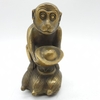 Khỉ Đứng Bắp Cầm Thỏi Vàng_13cm_Tượng Phong Thủy