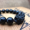 Chuỗi Đá Mắt Rồng (Núi Lửa) Phối Tỳ Hưu Đen Đeo Tay_16ly