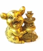 Heo Ôm Tiền Vàng_13cm_Tượng Phong Thủy
