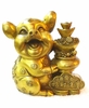 Heo Ôm Tiền Vàng_13cm_Tượng Phong Thủy