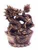 Rồng Đứng Thỏi Vàng_21cm_Tượng Phong Thủy