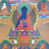 Tranh Thangka 7 Vị Phật Dược Sư_120x80cm