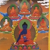 Tranh Thangka 7 Vị Phật Dược Sư_120x80cm